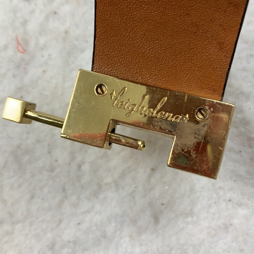 leighelena‎ Wide Cognac lizard jigsaw cuff - Picture 9 of 9
